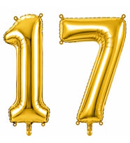 17 Rakam Folyo Balon Altın Rengi (36 cm)