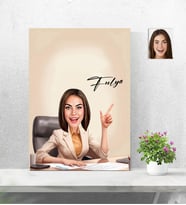 Kişiye Özel Ahşap Tablo İş Kadını-33 30x40