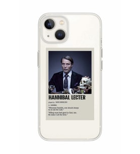 Iphone 14 Plus Uyumlu Hannibal Lecter Minimalist Poster Desenli Şeffaf Telefon Kılıfı