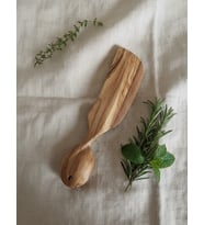 Zeytin el yapımı sebze yesiilik bıçağı (Ekru - Kahverengi)