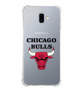 Samsung Galaxy J6 Plus  Köşe Korumalı Antişok Kapak Chicago Bulls Tasarımlı Şeffaf Silikon Kılıf