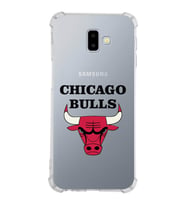 Samsung Galaxy J6 Plus  Köşe Korumalı Antişok Kapak Chicago Bulls Tasarımlı Şeffaf Silikon Kılıf