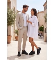 LiaQuenn - Rahat ve Hafif Yüksek Tabanlı Yürüyüş Günlük Spor Giy Çık Unisex Siyah Sneaker Ayakkabı