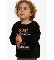 Breeze Erkek Çocuk Sweatshirt Yazı Baskılı 2-6 Yaş, Siyah