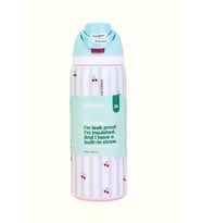 Owala 32 Oz (946 ml) Desenli FreeSip Kilitli Kapaklı Çift Katmanlı Çelik Termos (Çizgili Turkuaz)