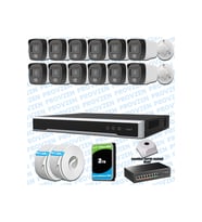 Provzen Hikvision 12’li İP 4MP Güvenlik Kamerası Seti Colorvu Mikrofonlu Olay Anında Bildirim
