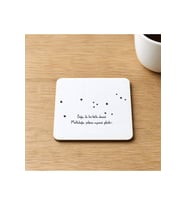 Boğa Burcu ve Onla Alakalı Komik Açıklama Baskılı 9x9 cm Kare MDF Bardak Altlığı Ahşap