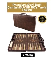 Premium Yüksek Kaliteli Tam Suni Deri Kaplama Fermuarlı Çantalı Akrilik Pullu Büyük Boy Tavla Takımı