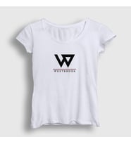 Presmono Kadın Beyaz Logo Russell Westbrook T-Shirt 368867tt (Beyaz)