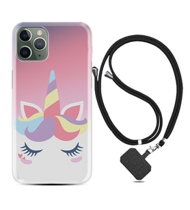 Apple iPhone 11 12 13 14 Pro Max Kılıf Boyun Askılı Silikon Sweety Unicorn 1737