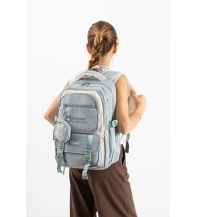Ventis Unisex Okul Çantası Ortaokul Lise Cüzdanlı Sırt Çantası 43*30 Cm Su Geçirmez Kumaş Vnt5-E