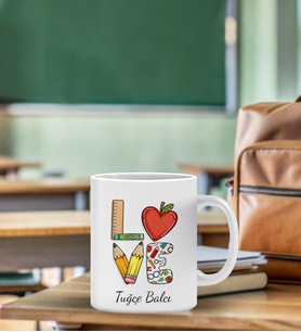 Kişiye Özel Öğretmen Temalı Kupa Bardak