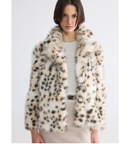 LC WAIKIKI Ekru Leopar Desenli Kadın Kürk Kaban