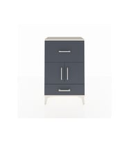 Arges Komodin Tek Raflı 2 Çekmeceli 2 Kapaklı 60x30x96 Aytaşı-Antrasit