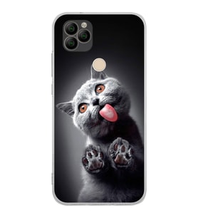 PrintiFy General Mobile GM22 ile Uyumlu Kedi 2 Kamera Korumalı Şeffaf Kılıf