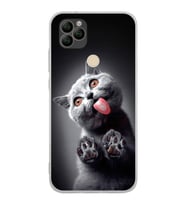 PrintiFy General Mobile GM22 ile Uyumlu Kedi 2 Kamera Korumalı Şeffaf Kılıf