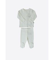 Organik New Basic Pijama Takımı Ekru