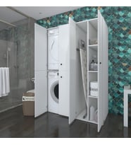 Kenzlife çamaşır-kurutma makinesi dolabı kapaklı yaromiramdf byz 180*120*60 % 100 mdf full mdf banyo arkalıksız (Karışık)