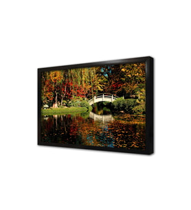 Gölet Üzerinde Minyatür Köprü Çerçeveli Mdf Tablo