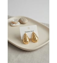 316L Çelik Gold Renk Vintage Damla Model Küpe