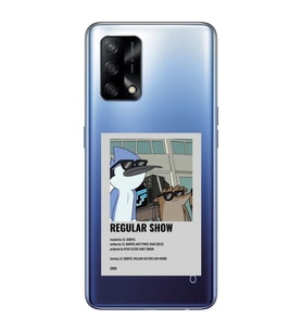 Oppo A74 Uyumlu Regular Show Mordecai ve Rigby Desenli Şeffaf Telefon Kılıfı