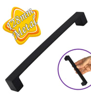 Bihter Düz Kulp 128 mm Siyah Mutfak Kulpu Çekmece Dolap Kapak Kulbu Metal  Mobilya Dolabı Kulpları