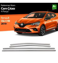 Renault Clio Uyumlu 5 Krom Cam Çıtası 4 Parça 2019 Ve Üzeri