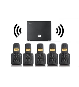 Gigaset 5 Dahili Dect Telsiz Kablosuz Telefon Santrali Siyah