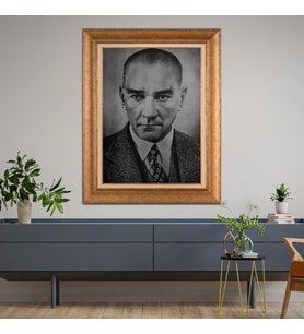 Altın Varaklı Paspartulu Çerçeveli Tablo hb1076