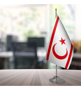 Kuzey Kıbrıs Türk Cumhuriyeti 15x22,5 Masa Bayrağı (Direksiz)