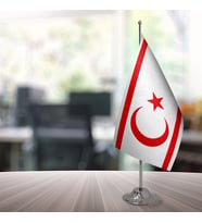 Kuzey Kıbrıs Türk Cumhuriyeti 15x22,5 Masa Bayrağı (Direksiz)