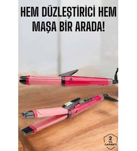 Hem Düzleştirici Hem Maşa Saç Şekillendirici