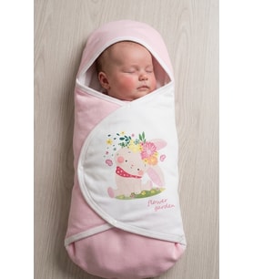 Bebek Kundak Tavşan Desen Pembe Renk