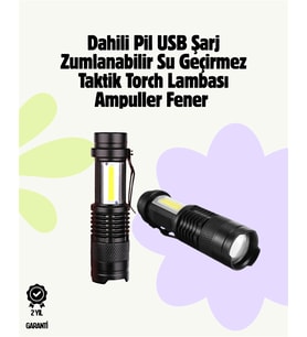 2000 Lümen LED El Feneri - Suya Dayanıklı, Odaklı, Klipsli