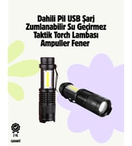 2000 Lümen LED El Feneri - Suya Dayanıklı, Odaklı, Klipsli