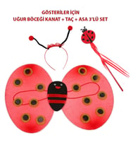 Çocuk Gösteri İçin Uğur Böceği Kanat + Taç + Asa