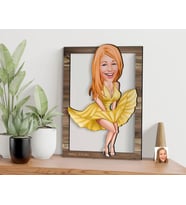 BK Gift Kişiye Özel Marilyn Monroe Karikatürlü 3D Ahşap Tablo, Sevgiliye Hediye, Arkadaşa Hediye, Yıl Dönümü Hediyesi, Doğum Günü Hediyesi-1