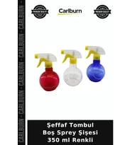 Özel Üretim Pratik Ev Temizliği Şeffaf Tombul Boş Sprey Şişesi - 350 ml - Püskürtücü Başlık - Renkli