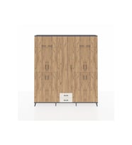 Arges Dolap 10 Raflı 2 Çekmeceli 4 Askılı 220x30x243 Antrasit-Çam/Aytaşı