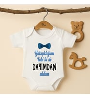 Pia Baby B38 %100 Pamuk Yakışıklılığımı Tabi Ki De Dayımdan Aldım Yazılı Tasarlanabilir Bebek Body (Ekru)