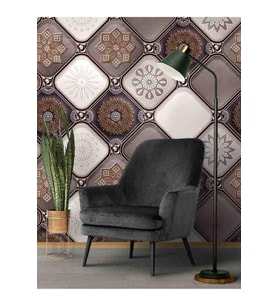 Dreamwall 3D Geometrik Deri Desenli Silinebilir Tekstil Duvar Kağıdı (Çok Renkli)