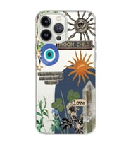 Iphone 15 Pro Uyumlu Moon Child Desenli Şeffaf Telefon Kılıfı
