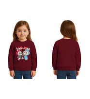Unisex Labubu Baskılı Çocuk Swaetshirt 3 İplik Şardonlu (Bordo)