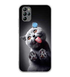 PrintiFy General Mobile GM 21 Pro ile Uyumlu Kedi 2 Kamera Korumalı Şeffaf Kılıf