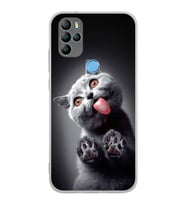 PrintiFy General Mobile GM 21 Pro ile Uyumlu Kedi 2 Kamera Korumalı Şeffaf Kılıf