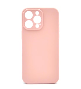 iPhone 15 Pro Max Uyumlu Düz Renk Esnek Yumuşak Silikon Kılıf  Rubber Pudra Pembe