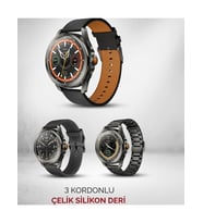 Kalobee SK44 Akıllı Saat Amoled Ekran, Su Geçirmez, Uzun Pil Ömrü, 3 Adet Kordonlu