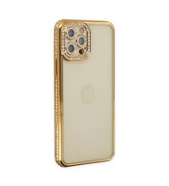 Apple İphone 12 Pro Kılıf Joke Taşlı Silikon - Gold
