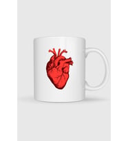 Kalp Anatomisi Tasarımlı Kupa Bardak