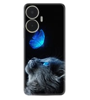 Realme C55 Kılıf Resimli Desenli Silikon Platinium Series Butterfly Cat 1891